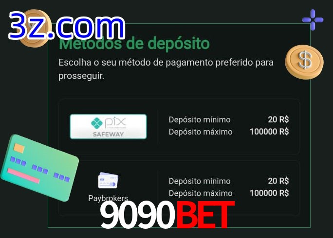 O cassino 9090BET oferece uma grande variedade de métodos de pagamento